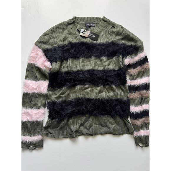 Dolls Kill Tops - Dolls Kill Current Mode Pretty Pessimist Oversized Sweater Small